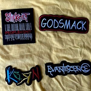 Iron on patches. Korn, slipknot Godsmack.